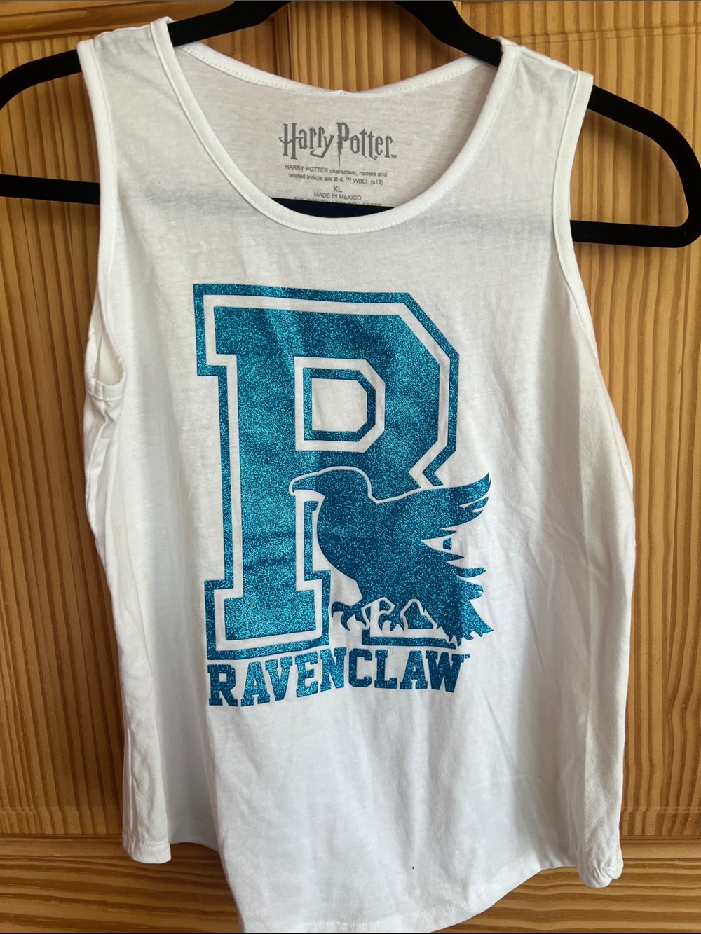 Warner Bros. White Tank Top with Teal Ravenclaw Graphic